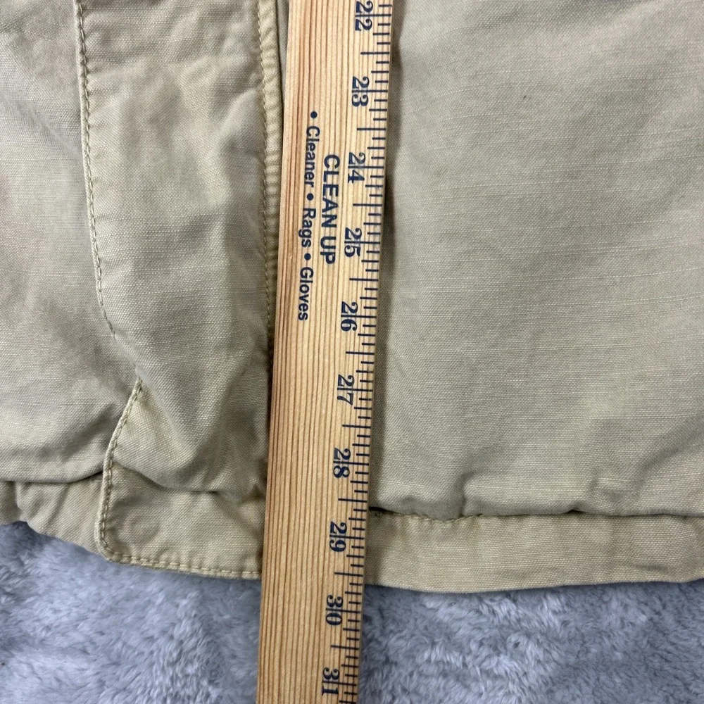 Structure‎ Mens Large Beige Chore Barn Coat Jacket Snap Zip Hooded Cotton